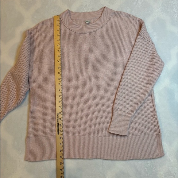 Aerie Sweater Light Pink Crew Neck Knit Waffle Pullover Size XS/TP - Picture 3 of 8